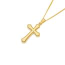 9ct-Gold-Beaded-Border-Polished-Cross-Pendant Sale