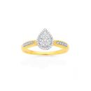 9ct-Gold-Diamond-Pear-Shape-Ring Sale