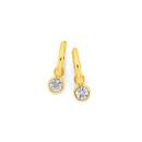 9ct-Two-Tone-Gold-Diamond-Drop-Huggie-Earrings Sale