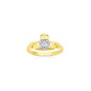 9ct-Gold-Diamond-Claddagh-Ring Sale