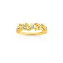 9ct-Gold-Diamond-Leaves-Ring Sale