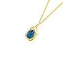 9ct-Gold-London-Blue-Topaz-with-Diamond-Teardrop-Pendant Sale