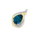 9ct-Gold-London-Blue-Topaz-Diamond-Slider-Pendant Sale
