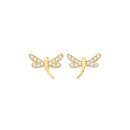 9ct-Gold-Cubic-Zirconia-Dragonfly-Stud-Earrings Sale