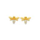 9ct-Gold-Citrine-Diamond-Bumble-Bee-Stud-Earrings Sale