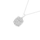 Sterling-Silver-Cushion-Cubic-Zirconia-Cluster-Pendant Sale