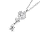 Sterling-Silver-Cubic-Zirconia-21-Key-Heart-Pendant Sale