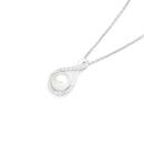 Sterling-Silver-Pearl-Cubic-Zirconia-Infinity-Pendant Sale