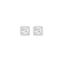 Silver-Square-CZ-Halo-Stud-Earrings Sale