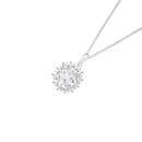 Sterling-Silver-Oval-Cubic-Zirconia-Cluster-Pendant Sale