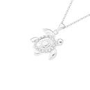 Sterling-Silver-Cubic-Zirconia-Turtle-Pendant Sale
