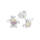 Sterling-Silver-Multi-Colour-Cubic-Zirconia-Turtle-Stud-Earrings Sale