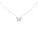 Sterling-Silver-355cm-Pave-Cubic-Zirconia-Butterfly-Necklet Sale