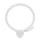 Sterling-Silver-Cubic-Zirconia-19cm-Heart-Filigree-Padlock-Bracelet Sale