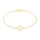 9ct-Gold-19cm-Cultured-Freshwater-Pearl-Open-Clover-Trace-Bracelet Sale