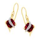 9ct-Gold-Created-Ruby-Diamond-Cushion-Crossover-Drop-Earrings Sale