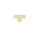 9ct-Gold-Multi-Square-Cubic-Zirconia-Bar-Flat-Back-Labret Sale