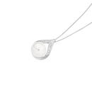 Sterling-Silver-Pearl-Cubic-Zirconia-Pear-Pendant Sale