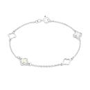 Sterling-Silver-Mother-of-Pearl-21cm-Clover-Cable-Bracelet Sale