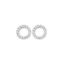 Silver-CZ-Fine-Circle-Stud-Earrings Sale