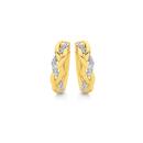 9ct-Gold-Diamond-Braid-Huggie-Earrings Sale