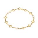9ct-Gold-19cm-Hollow-Clover-Cultured-Freshwater-Pearl-Bracelet Sale