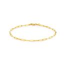 9ct-Gold-19cm-Solid-Paperclip-Bracelet Sale
