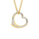 9ct-Gold-Two-Tone-16mm-Diamond-Cut-Floating-Heart-Pendant Sale