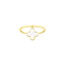 9ct-Gold-Mother-of-Pearl-Clover-Charm-Stacker-Ring Sale