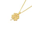 9ct-Gold-Diamond-Cut-4-Leaf-Clover-Pendant Sale