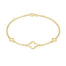 9ct-Gold-19cm-Open-Clovers-Trace-Bracelet Sale