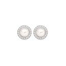 Sterling-Silver-Pearl-Cubic-Zirconia-Cluster-Stud-Earrings Sale