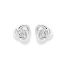 Sterling-Silver-Cubic-Zirconia-Knot-Stud-Earrings Sale