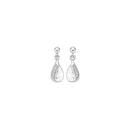 Sterling-Silver-Cubic-Zirconia-Pear-Swirl-Drop-Stud-Earrings Sale