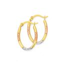9ct-Gold-Tri-Tone-Diamond-cut-Striped-Oval-Hoop-Earrings Sale