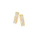 9ct-Gold-Cubic-Zirconia-Channel-Set-Huggie-Earrings Sale