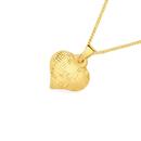 9ct-Gold-12mm-Diamond-Cut-Crosshatch-Puff-Heart-Pendant Sale