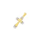 9ct-Gold-Two-Tone-20mm-Diamond-cut-Cross-Pendant Sale