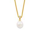 9ct-Gold-Cultured-Freshwater-Pearl-Diamond-Pave-Set-Pendant Sale