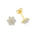 9ct-Gold-Diamond-Flower-Earrings Sale