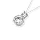 Silver-Round-CZ-Cluster-Pendant Sale