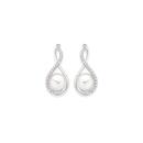 Sterling-Silver-Pearl-Cubic-Zirconia-Drop-Earrings Sale