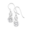 Sterling-Silver-Round-Cubic-Zirconia-Twist-Drop-Hook-Earrings Sale