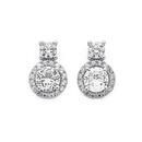 Sterling-Silver-Round-Cubic-Zirconia-Cluster-Stud-Earrings Sale