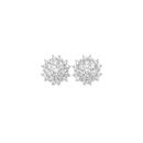 Silver-CZ-Flower-Cluster-Stud-Earrings Sale