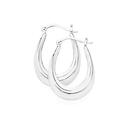 Silver-Tapered-Oval-Creole-Hoop-Earrings Sale