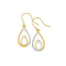 9ct-Gold-Two-Tone-Double-Open-Teardrop-Hook-Drop-Earrings Sale