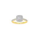 9ct-Gold-Diamond-Cushion-Shape-Ring Sale