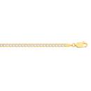 9ct-Gold-Two-Tone-195cm-Solid-Diamond-Cut-Bevelled-Curb-Bracelet Sale
