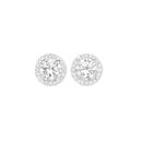 Sterling-Silver-Round-Cubic-Zirconia-Cluster-Stud-Earrings Sale